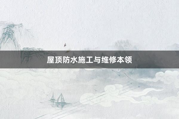 屋顶防水施工与维修本领