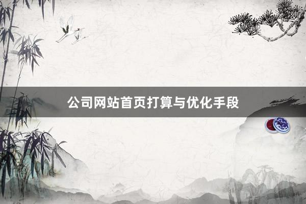 公司网站首页打算与优化手段